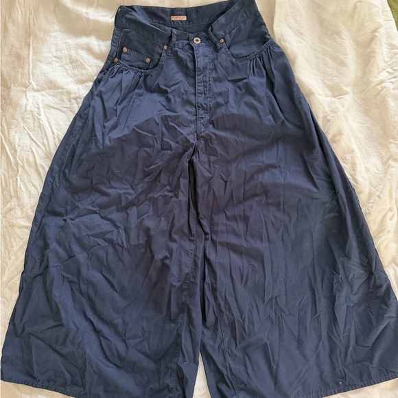 Kapital Pants - Kapital Navy Wide-Leg Culottes
